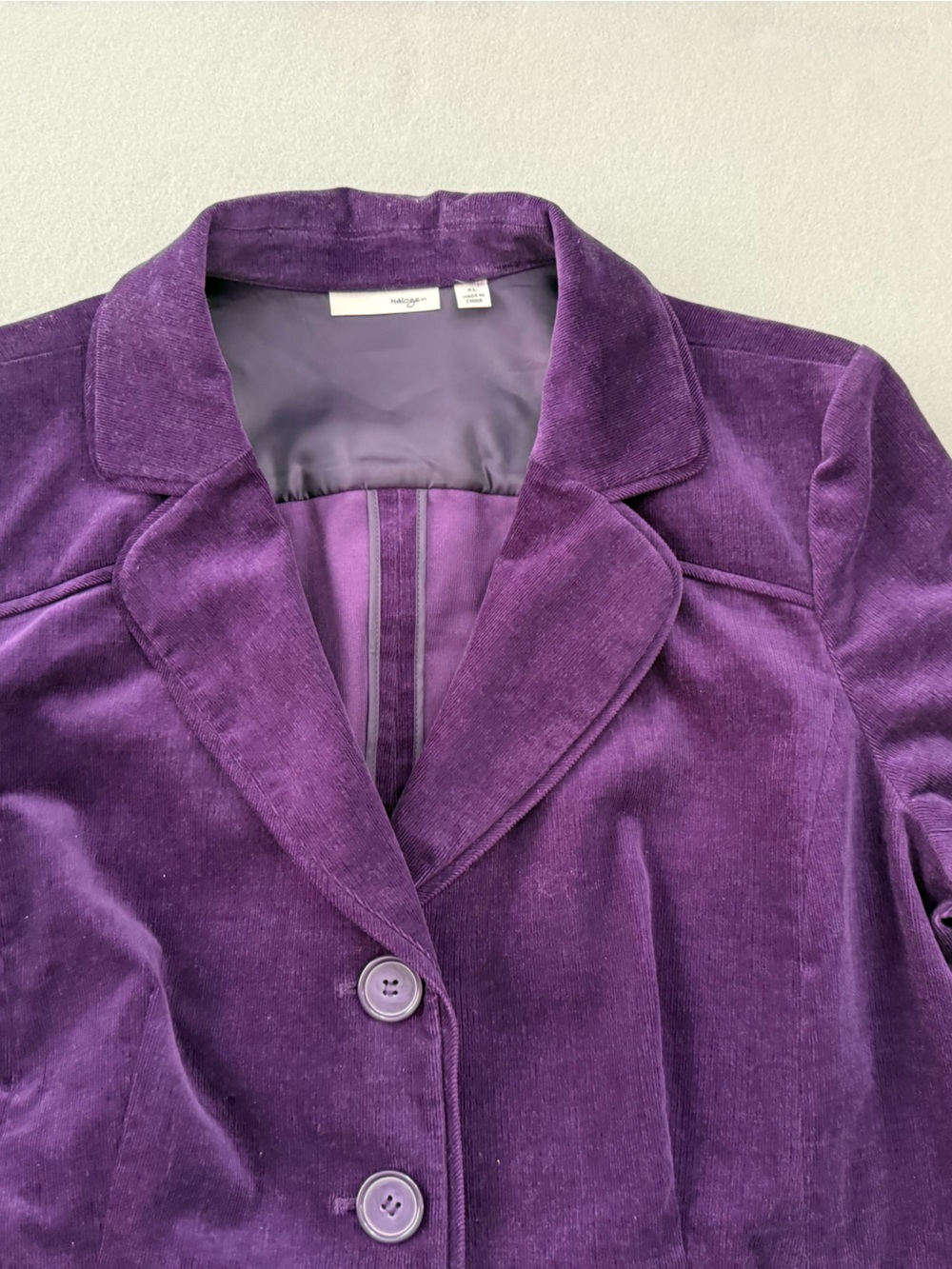 Halogen Deep Purple Corduroy Button Blazer - Picture 9 of 10